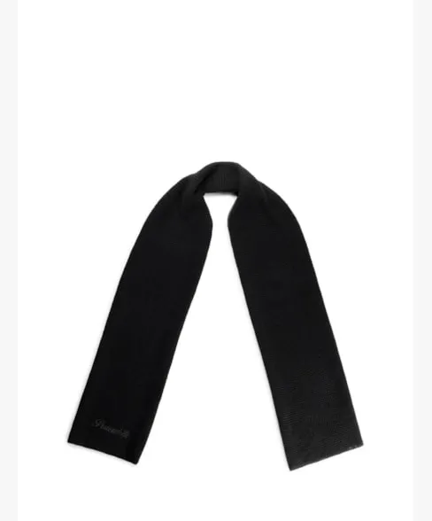 23030705 Knitted Scarf 02 Black Heren Shawl PUREWHITE