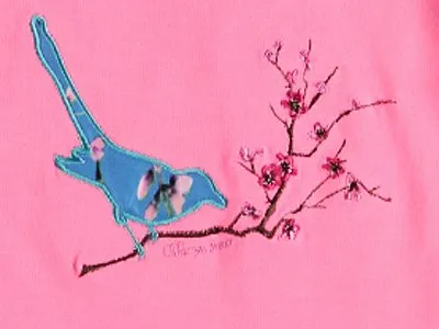 Bampidano longsleeve roze met vogeltje