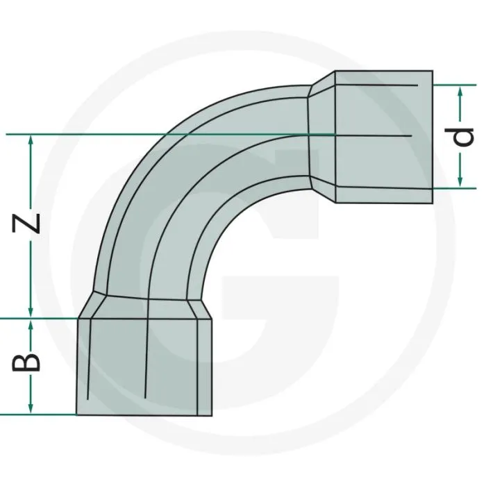 BOCHT 90° PVCU 280MM DN250 WERKDRUK 12,5 BAR