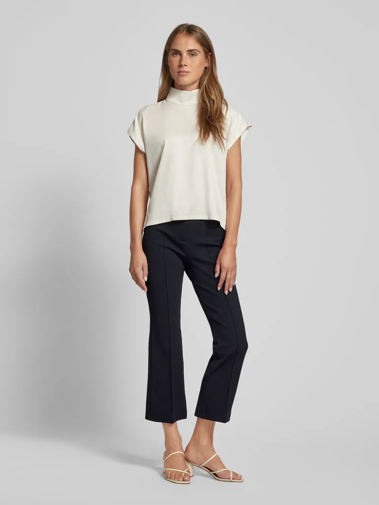 Cambio Bootcut stoffen broek met structuurmotief, model 'ROS EASY KICK' in marineblauw