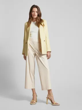 Cambio Wide leg stoffen broek met label in band, model 'CAMERON UTILITY' in beige