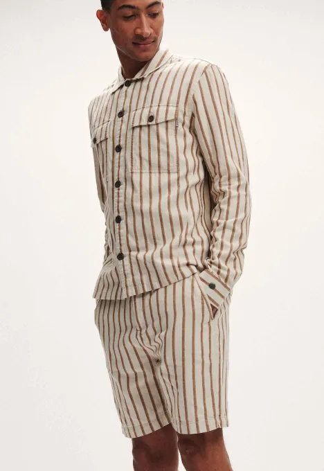 Cast Iron  Cotton Twill Stripe Overshirt CSI2204231