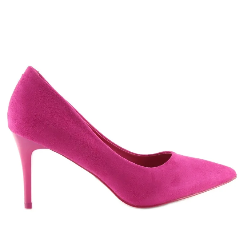 Comfortabele pumps op een fuchsia LE012P Fushia hak roze