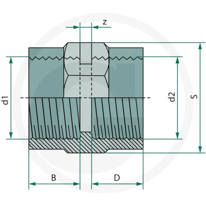 DRAADMOF 1" PVCU MAX. WERKDRUK 16 BAR