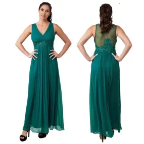 Galajurk denneboom-groen schouderbanden chiffon