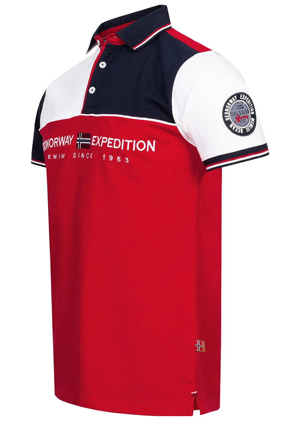 Geographical Norway Heren Poloshirt met logoborduursel rood