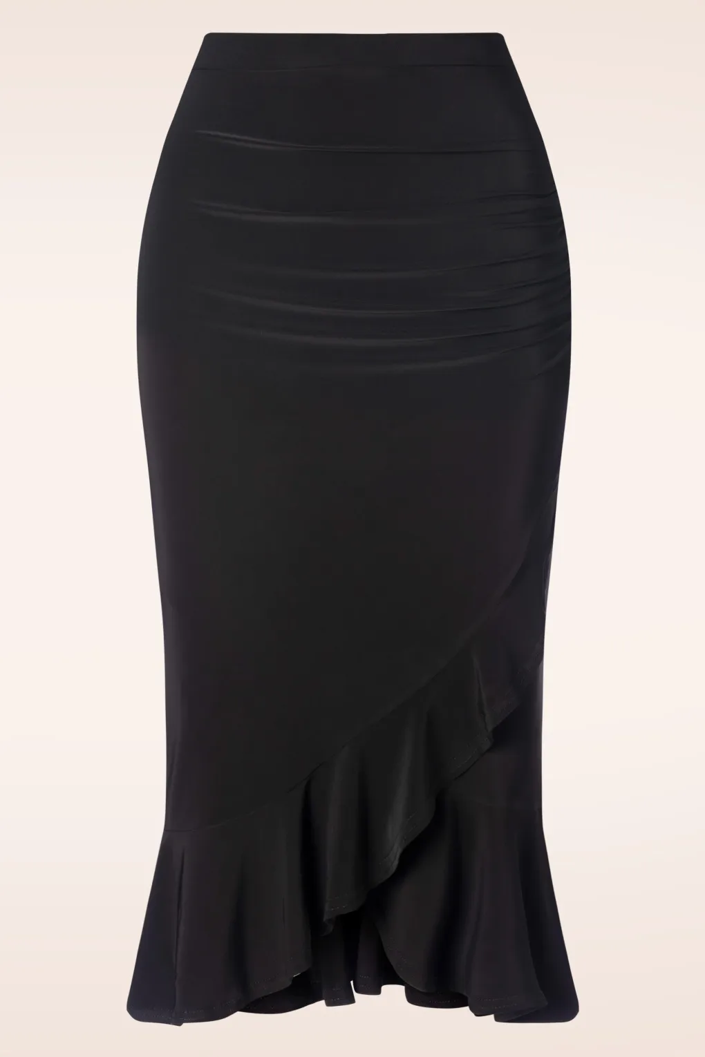 Gianna Ruffle pencil rok in zwart