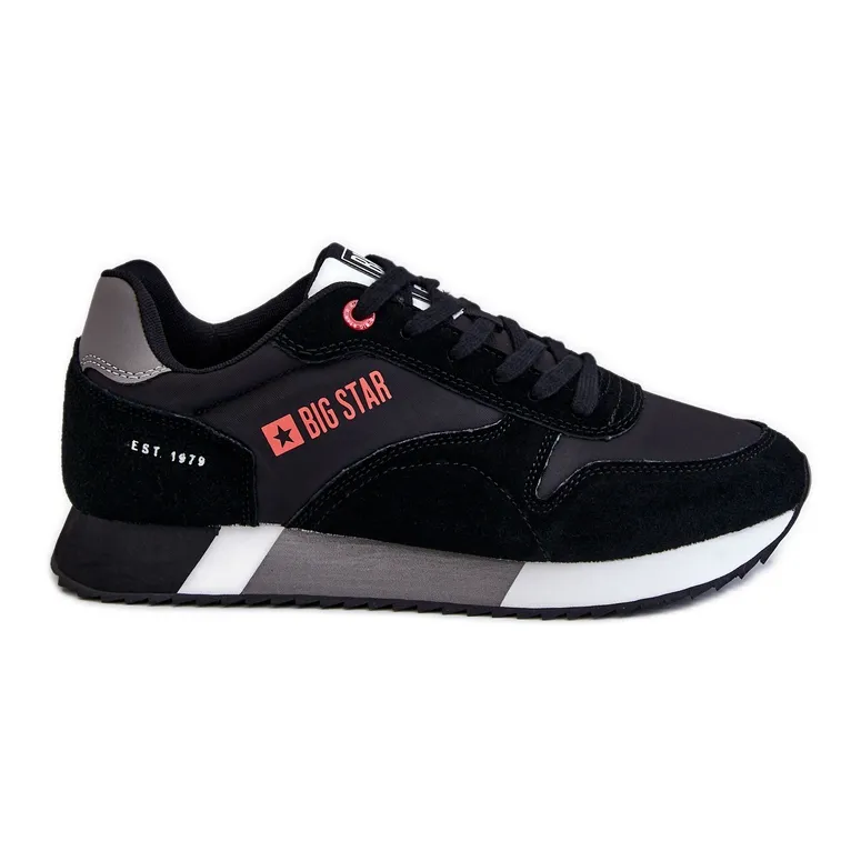 Heren Memory Foam System Big Star sportschoenen LL174158 zwart