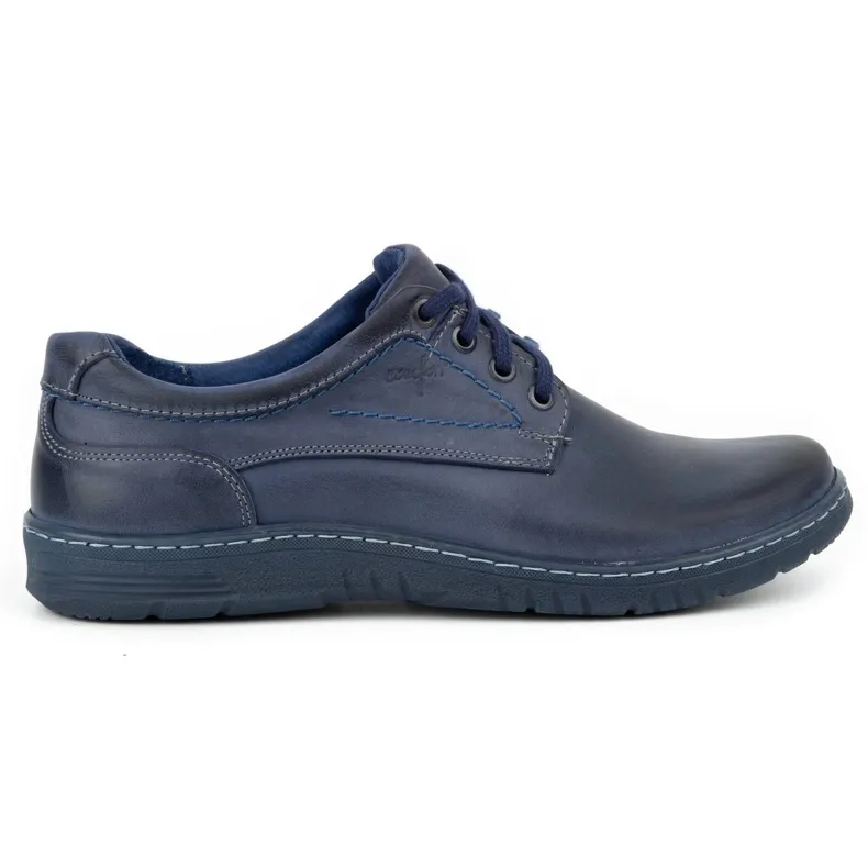KOMODO Casual leren herenschoenen 921K marineblauw