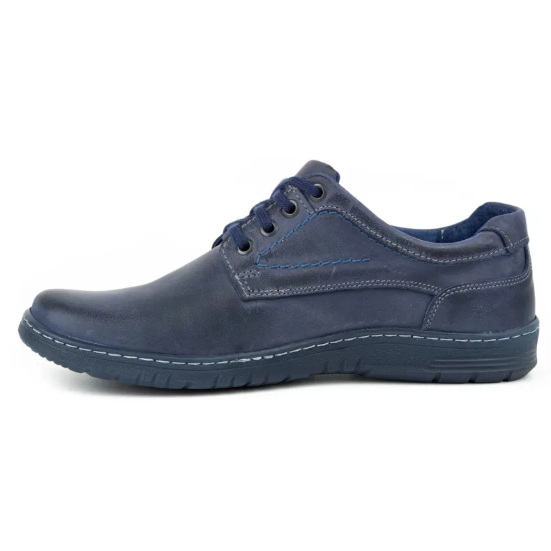 KOMODO Casual leren herenschoenen 921K marineblauw