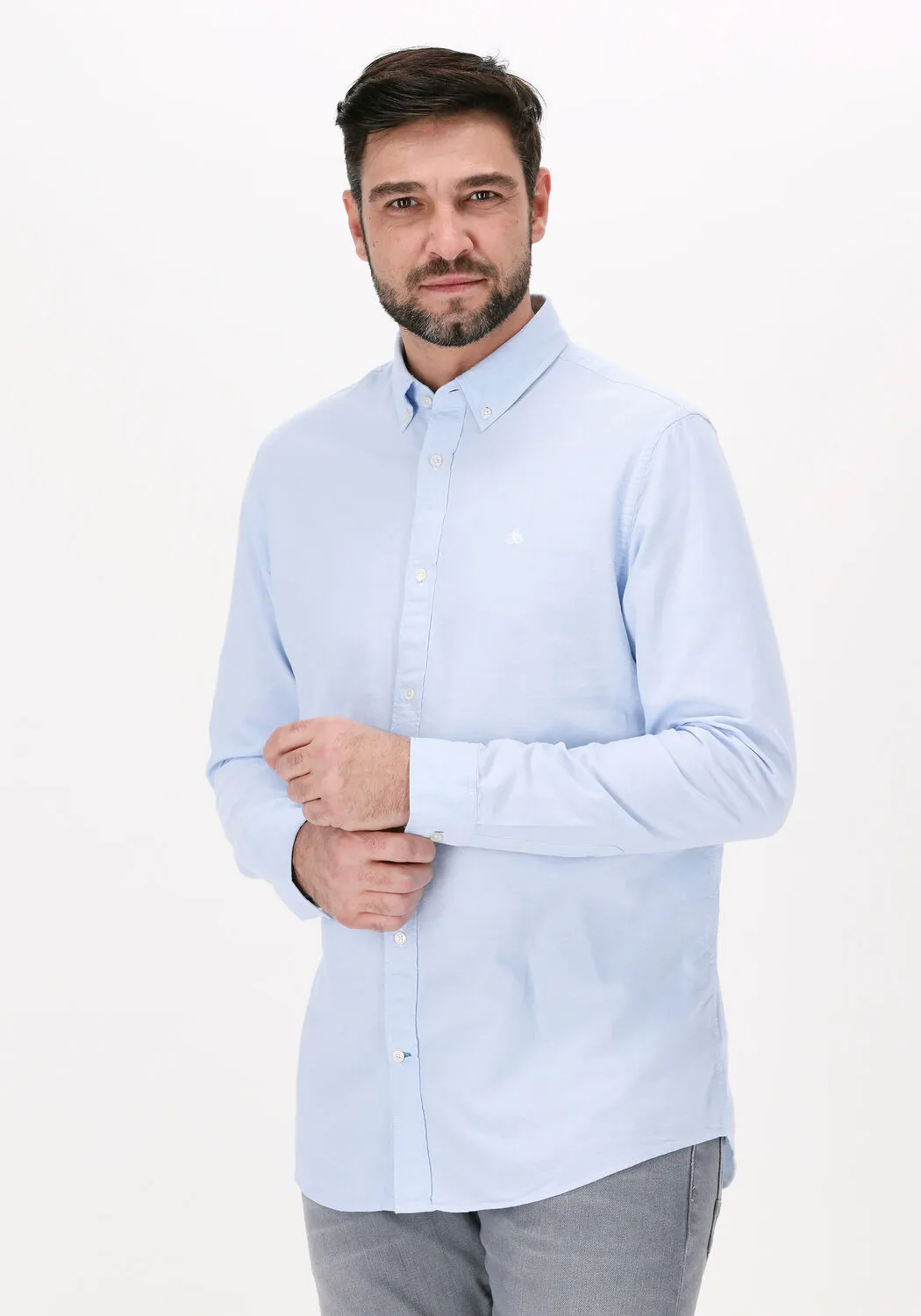 lichtblauwe scotch & soda casual overhemd regular fit shirt