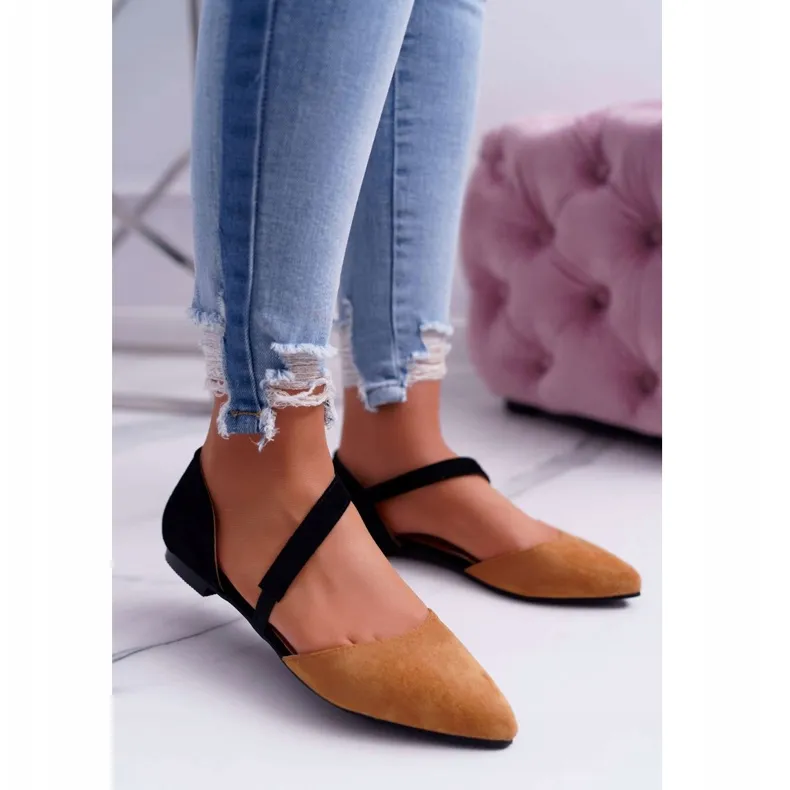 Lu Boo Ballerina In Spitz Camel Carana Suede bruin