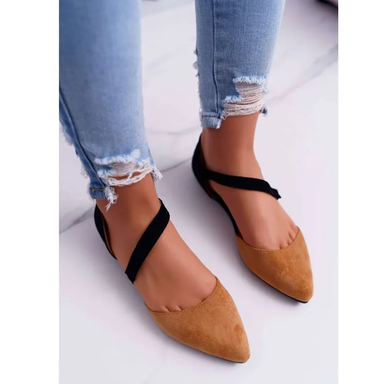 Lu Boo Ballerina In Spitz Camel Carana Suede bruin
