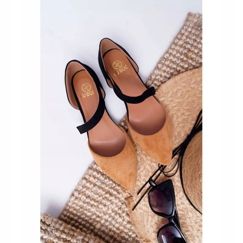 Lu Boo Ballerina In Spitz Camel Carana Suede bruin