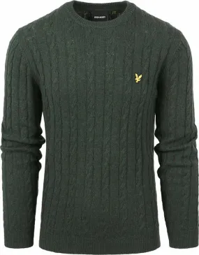 Lyle and Scott  Kabeltrui Wol Donkergroen