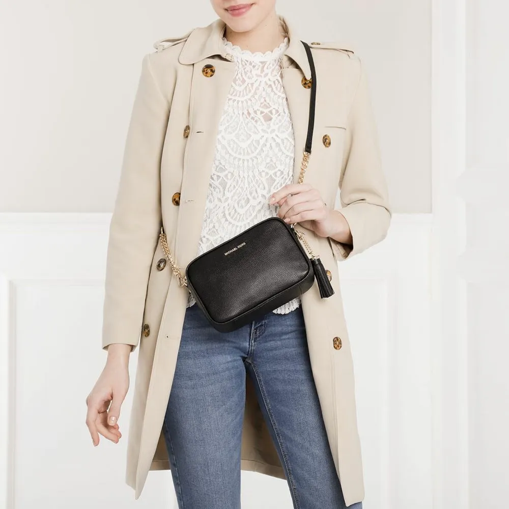 Michael Kors Jet Set Black Leather Crossbody bag