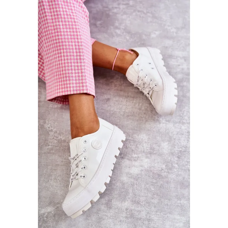 Modieuze gelakte sneakers Big Star KK274045 Wit
