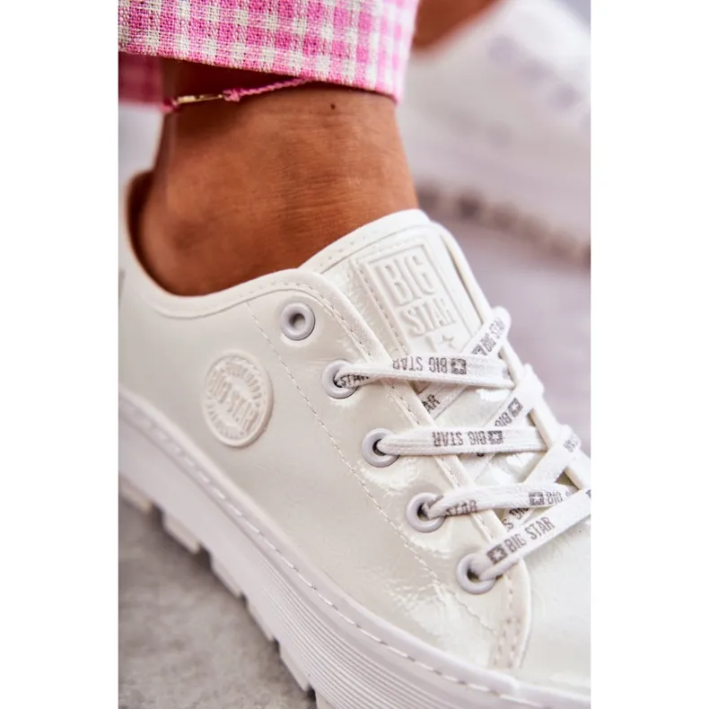 Modieuze gelakte sneakers Big Star KK274045 Wit
