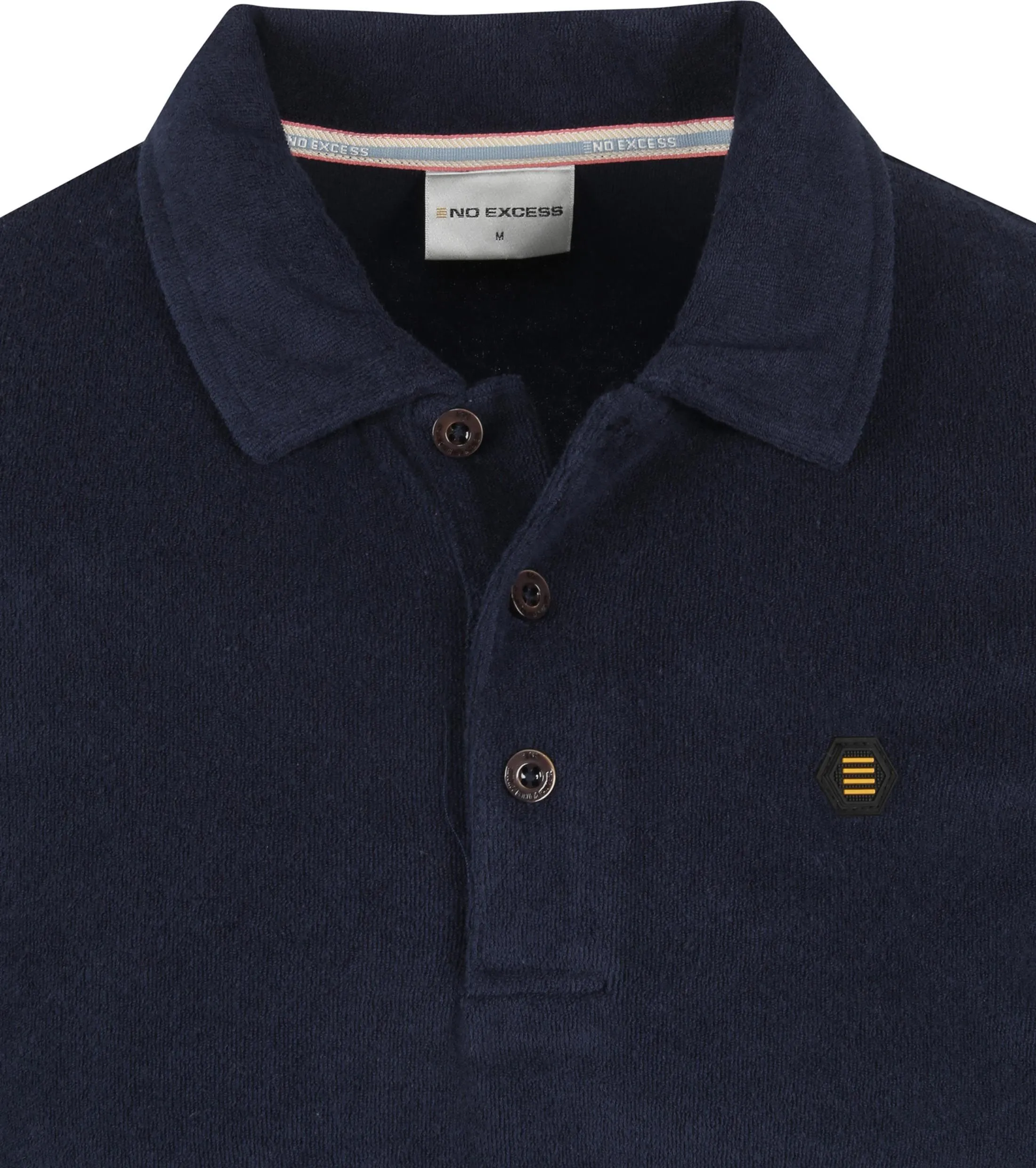 No Excess  Structuur Polo Donkerblauw
