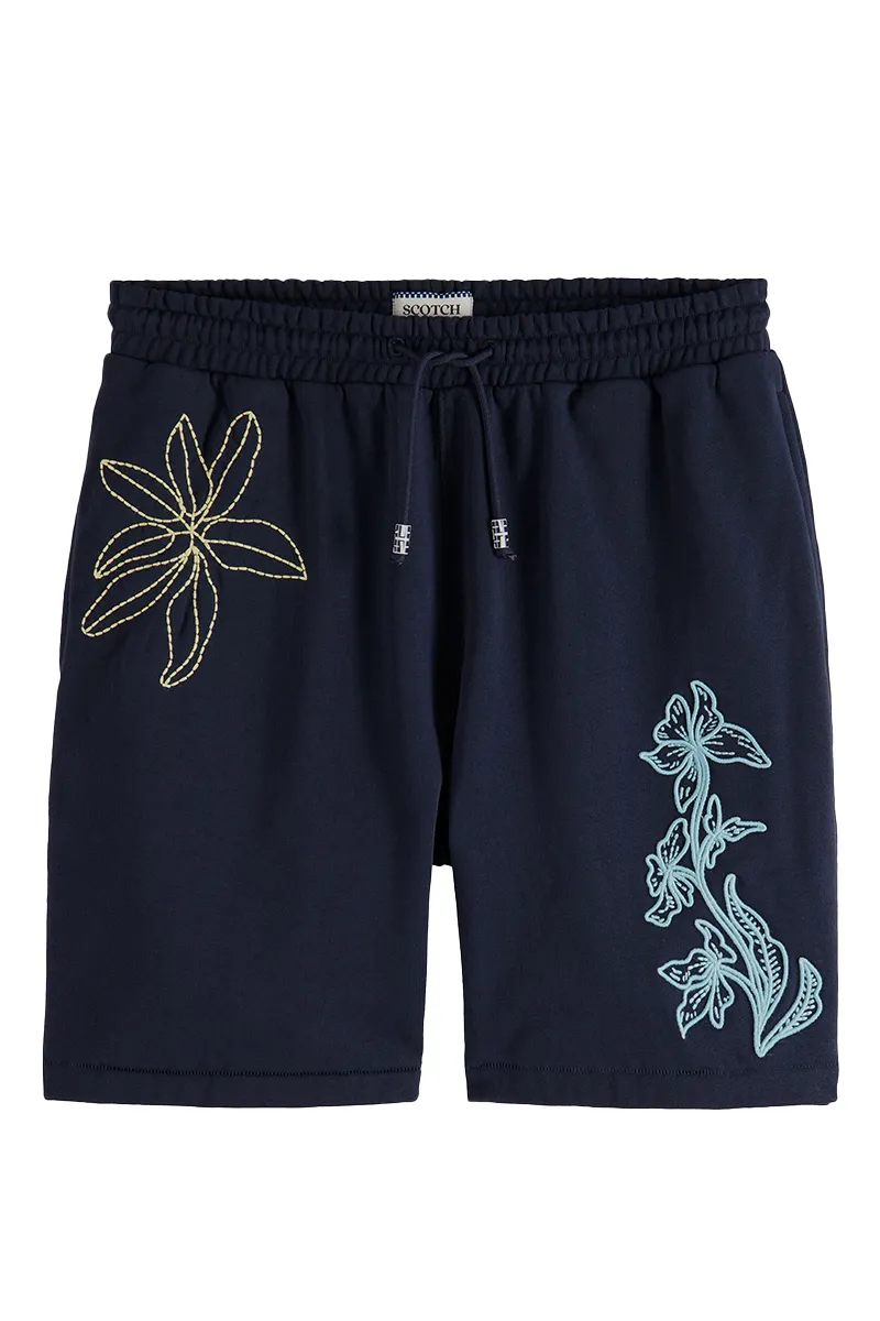 Scotch & Soda Placed Embroidery Sweatshorts