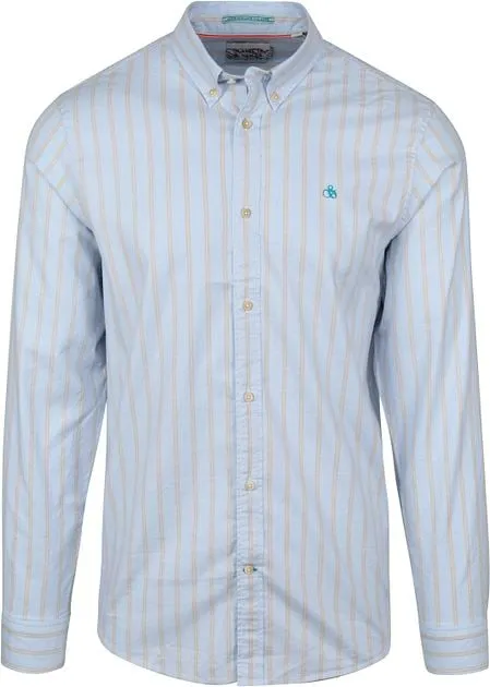 Scotch and Soda  Overhemd Gestreept Lichtblauw