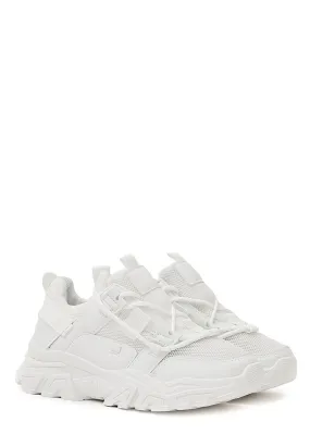 Seventyseven Lifestyle Damen Low Cut Sneaker mit Mesh-Stoff z. schnüren weiss