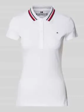 Tommy Hilfiger Poloshirt SLIM GLOBAL STRIPE POLO SS Polokraag met contrasterende strepen kleine knoopsluiting