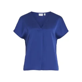 Vila 14089239 viellette v-neck s/s satin top