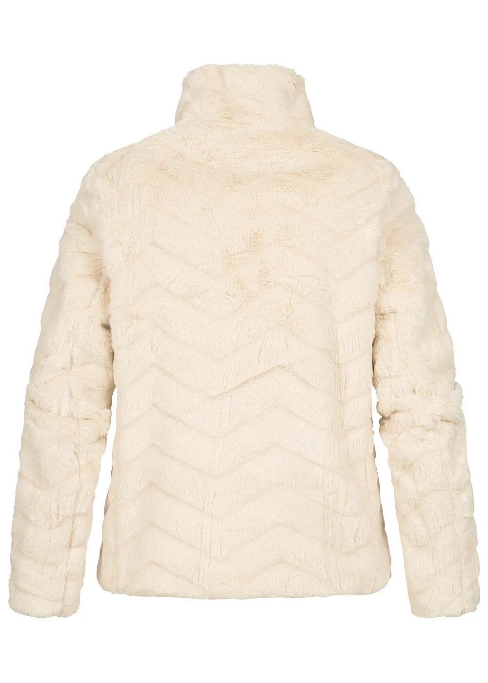 VILA DAMEN NOOS KUNSTFELLJACKE MIT STEHKRAGEN 2POCKETS STRUKTURSTOFF BIRCH BEIGE