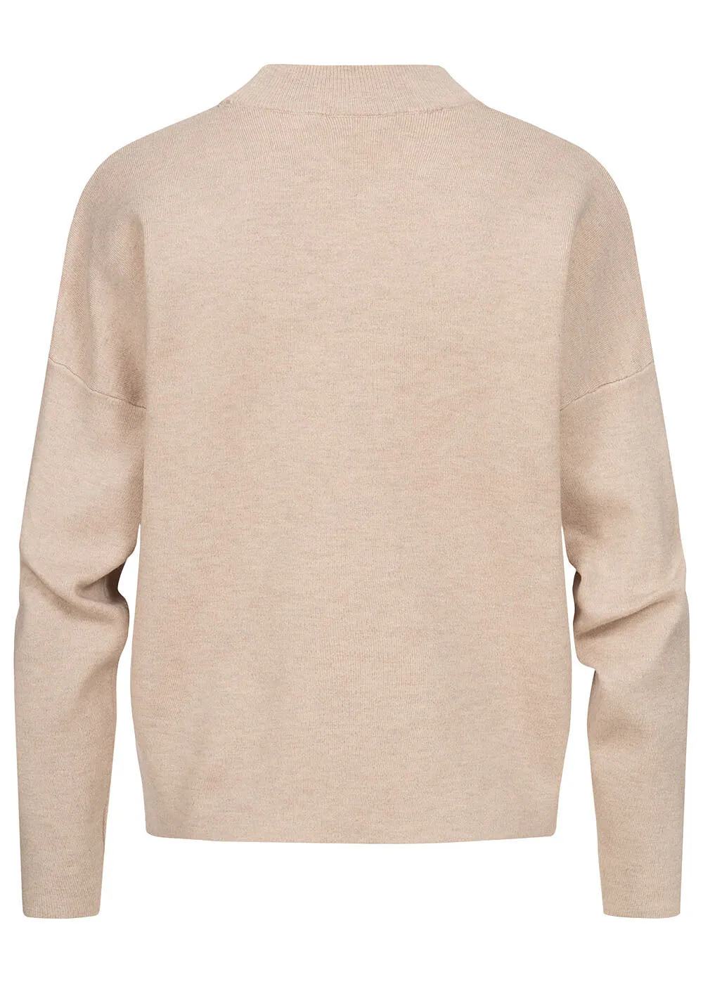 VILA DAMES NOOS HIGHNECK OVERSIZE SWEATER NATURAL BEIGE