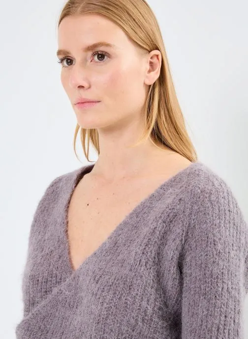      VILA VIBANU LS REV. VNECK KNIT/ROU  BRUIN   