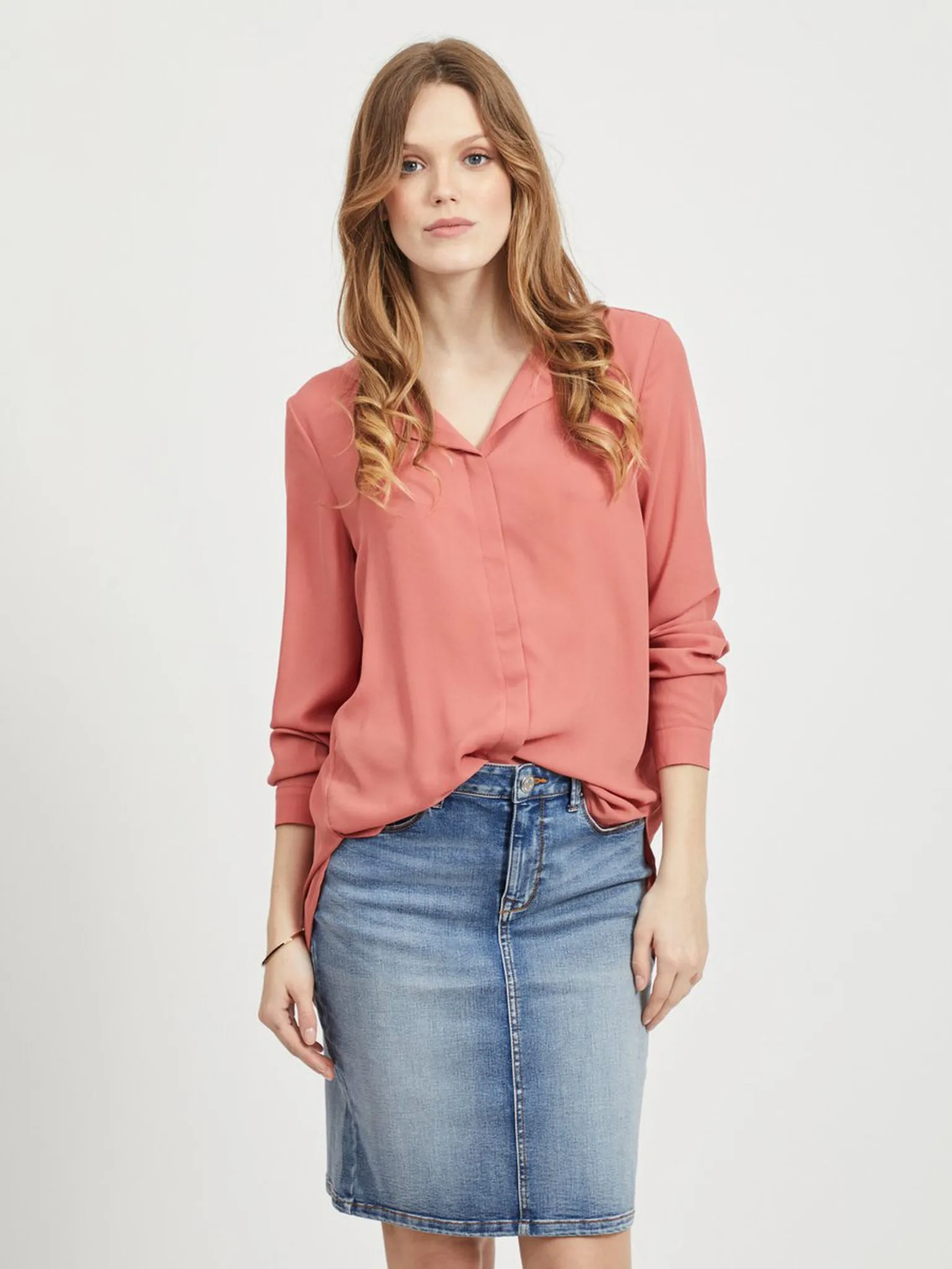 VILA VILUCY L/S SHIRT DUSTY CEDAR