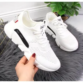 Witte Big Star JJ274271 witte textiel sportschoenen