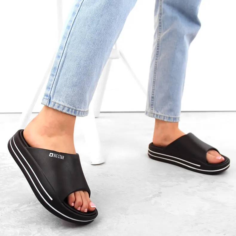 Zwarte platformslippers Big Star NN274A037 voor dames